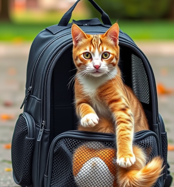 Cat Carrier Backpacks: Pawtners Expandable+Cat+Backpack with Breathable Mesh, Pet Carrier Back