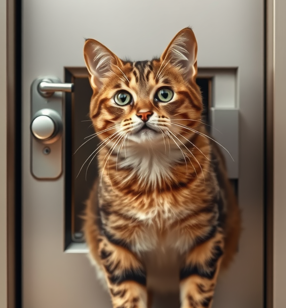 Cat Eat Automatic Cat Door on Command: Training with Positive Cues