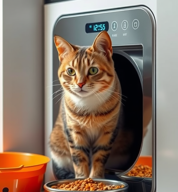 Cat Eat Automatic Cat Door Seamlessly: Integrating Manual and Automated Meals