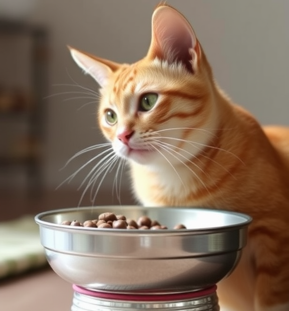 Cat Food Can Crafts: Elevated tin-stand bowls for senior kitties’ comfort