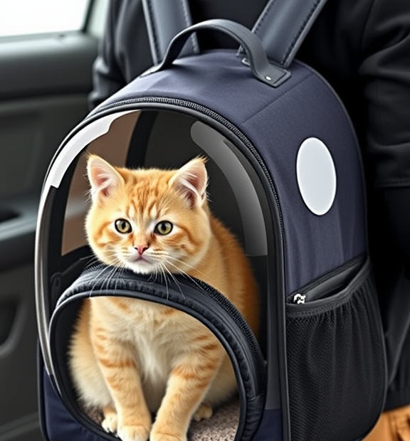 GeerDuo Cat Backpack, Airline Approved Bubble Carrying Bag for Small Medium Dogs Cats, Space C