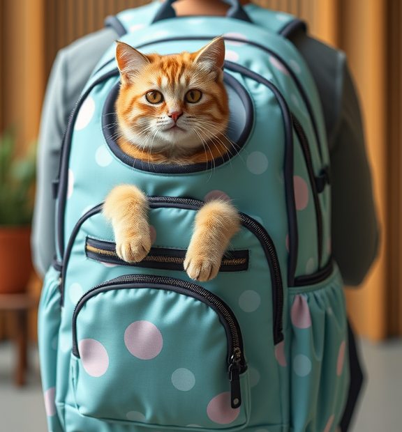 Lollimeow Cat Carrier Backpack, Bubble Expandable Backpack Carrier, Pets and Small Dogs,Airlin