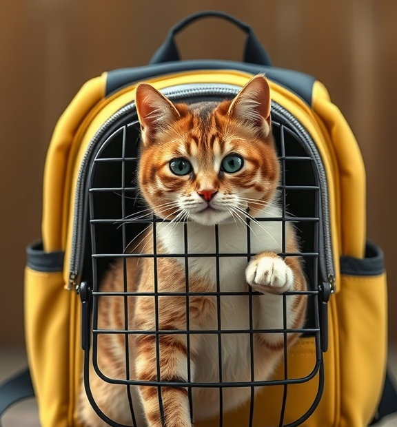 YaKuss Cat Carrier Backpack,Steel Wire Frame More Stable,600D Wear-Resistant Oxford Fabric, Do