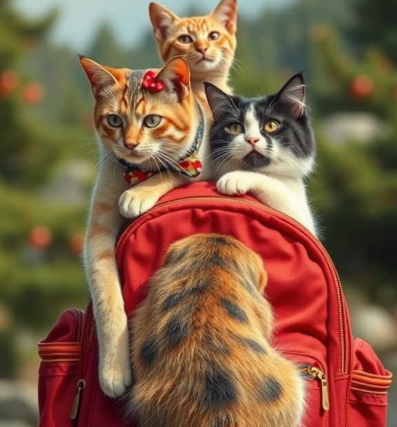 backpack with cats