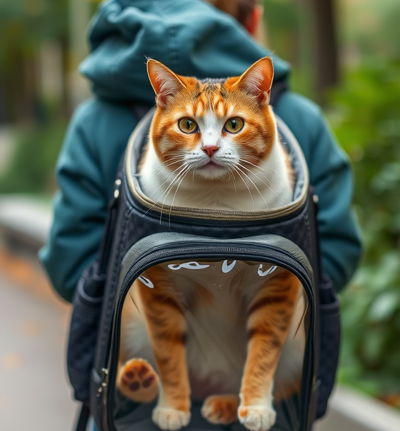 Cat Backpack Carrier Bubble Bag, Pet Cat Carrier with Ventilated Design for Carrying Cats Airl