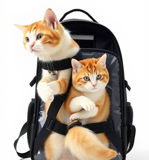 Cat Backpack Carrier Expandable Ventilate Transparent Pet Dog Backpack for Large Cats Hiking,