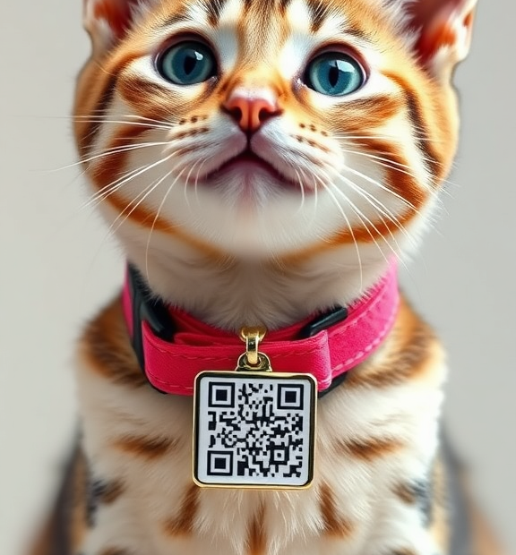 Cat Collar with Name Tag Breakaway: Kitten Collars with QR Code ID Tag for Girl Boy Cats