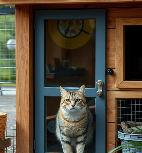 cat coop with automatic door