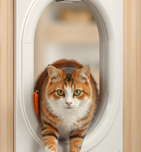 Cat Eat Automatic Cat Door Comfort Zone: Gradual “Ajar” to Fully Automated