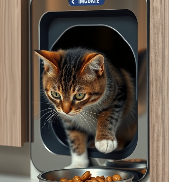 Cat Eat Automatic Cat Door Seamlessly: Integrating Manual and Automated Meals