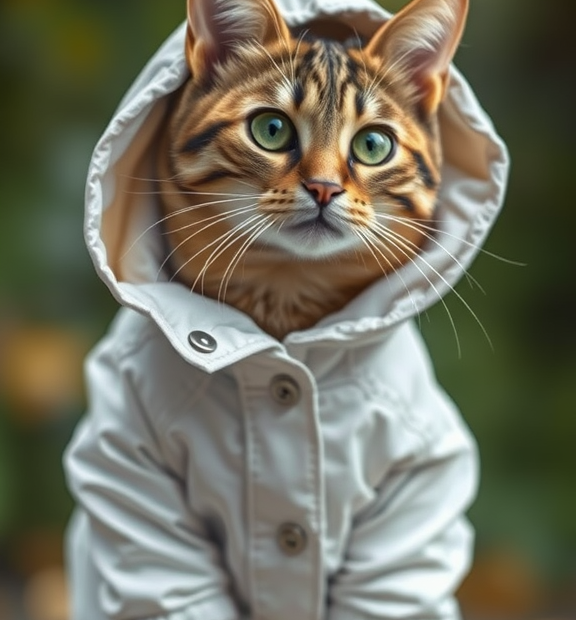 cat in a raincoat