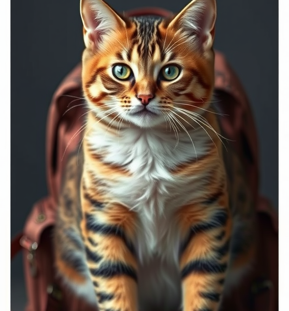 cat on backpack