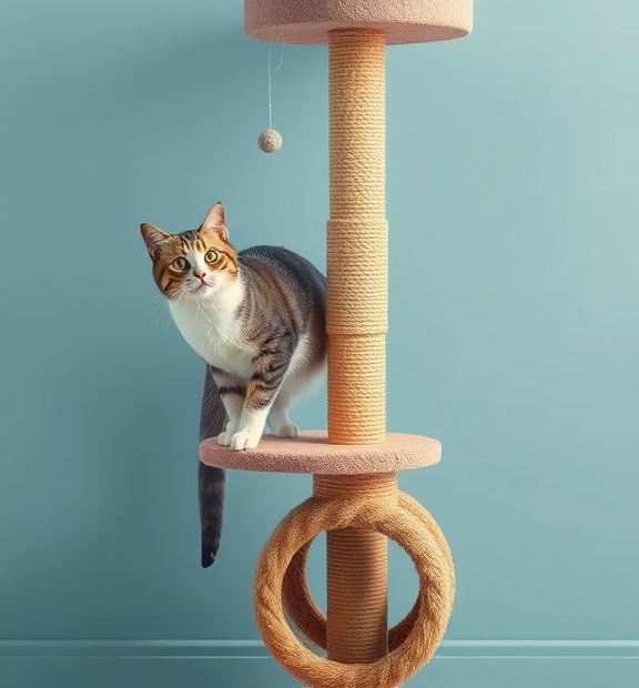 cat scratching post and perch