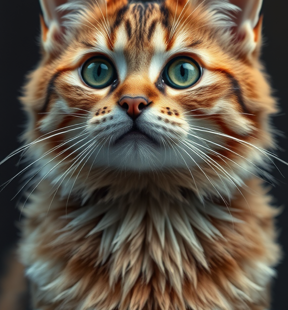 cat with fur coat