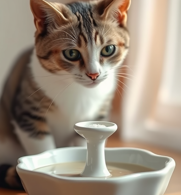 Ceramic Cat Water Fountain – Stylish, Scratch-Resistant & Bacteria-Free.