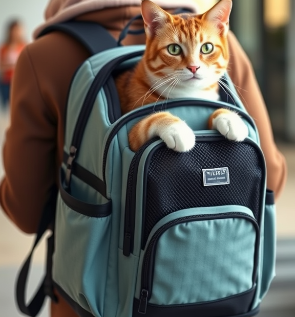 Dual Expandable Cat Backpack Carrier, Fit up to 20 lbs, Expandable Pet Carrier Backpack for La