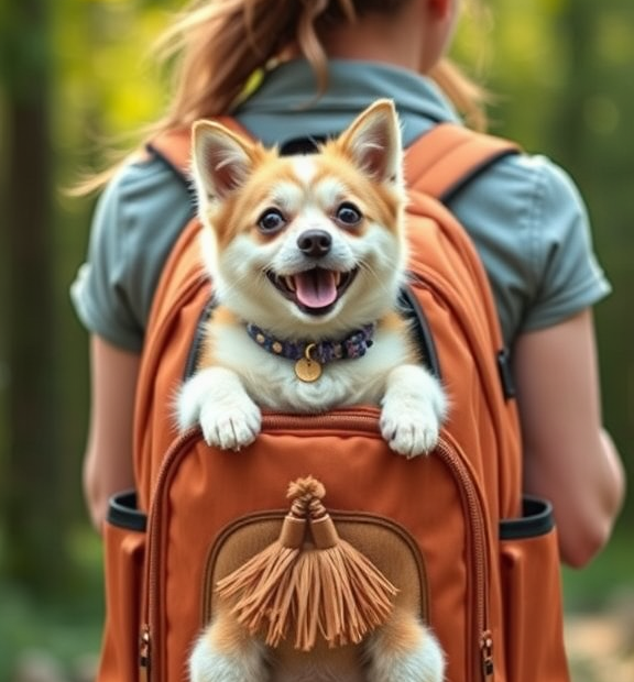 Foldable Cat Backpack Carrier, Dog Backpack Carrier for Small Dogs Cats Up to 12 Lbs, Three-Si