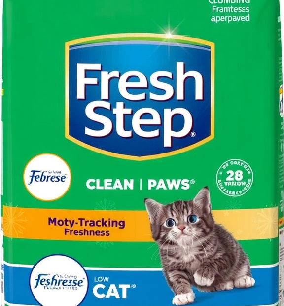 Fresh Step Clean Paws Cat Litter w/ Febreze Freshness – Low-Tracking Multi-Cat Clumping, 22.5 lb