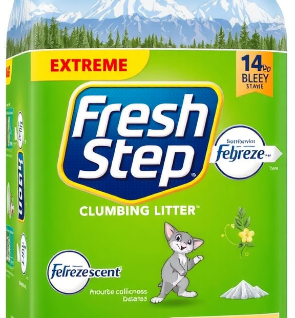 Fresh Step Extreme Clumping Litter w/ Febreze Freshness – Mountain Spring Scent, 14 lb Box