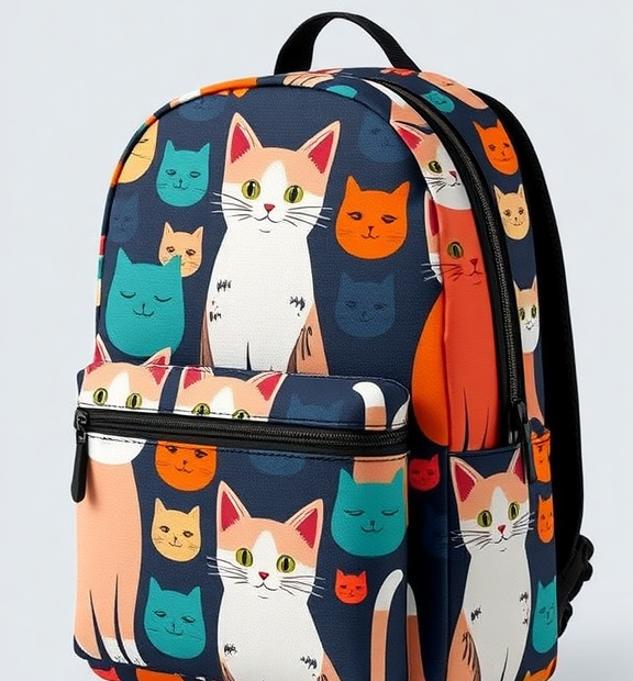 Giwawa Colorful Cats Bookbag Cute Animal Pattern Schoolbag Business Laptop Roomy Backpack Book