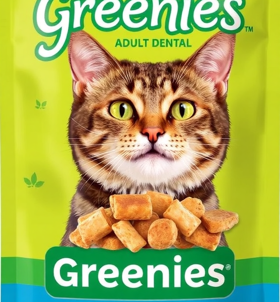 Greenies Feline Adult Dental Cat Treats, Oven-Roasted Chicken, 9.75 oz.