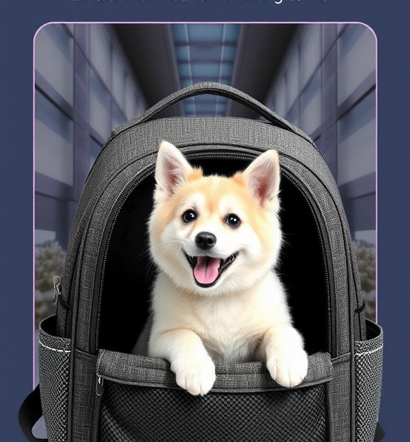 HOVONO Double-Compartment Pet Carrier Backpack for Small Cats and Dogs, Cat Travel Carrier for