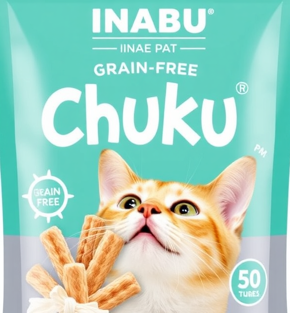INABA Churu Grain-Free Lickable Cat Treat Topper, Tuna & Chicken, 50 Tubes