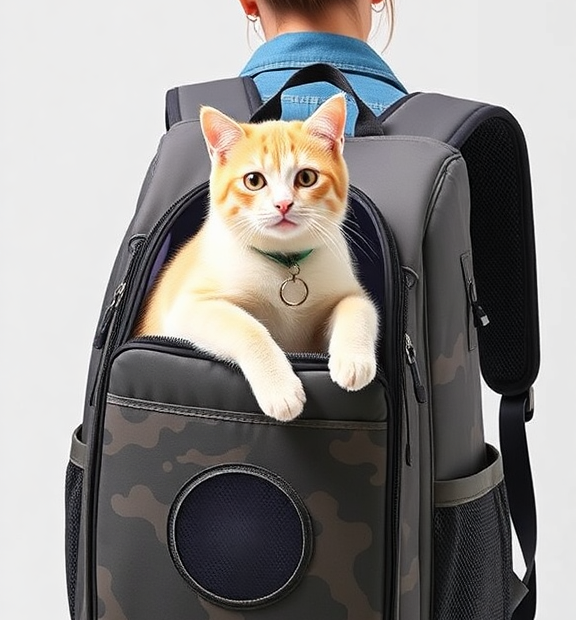 Large Cat Backpack Carrier, Expandable Roomy Pet Carrier Backpack for Medium Cat/Small Dog Pup
