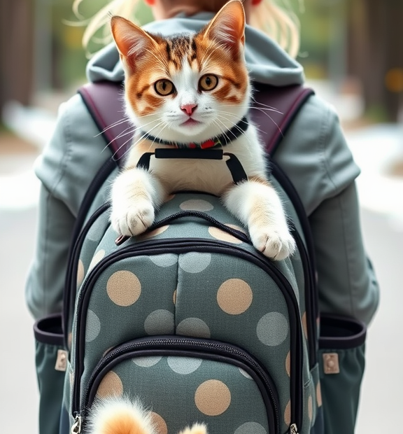 Lollimeow Cat Backpack Carrier, Ideal for Small Animals & Puppies, Outdoor Adventures, Vet Tra