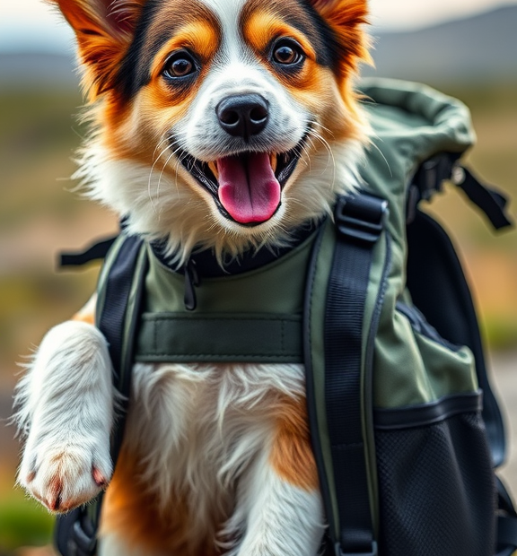 Mr. Pen- Pet Adjustable Dog Carrier Backpacks, Hiking Travel Backpack, Puppy Backpack, Dog Fro