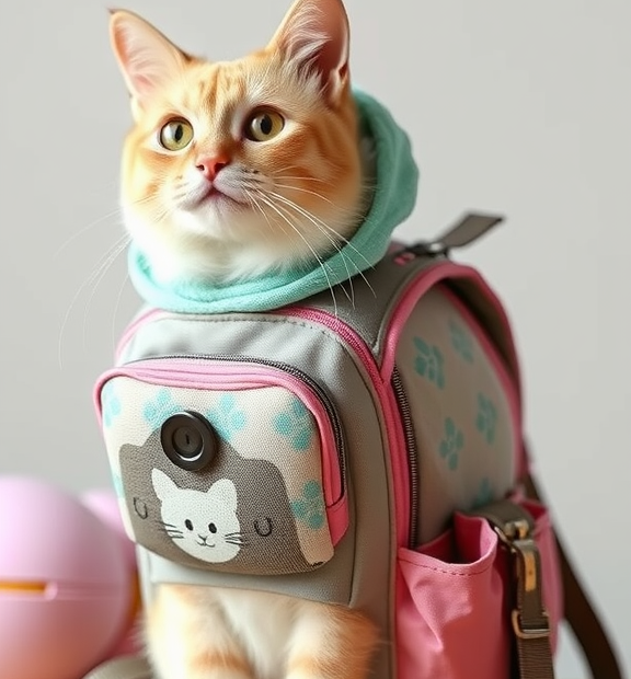 Pecute Cat Backpack Carrier, 30% Energy Saving Cat Backpack for Small Dogs, Cat Carrier Backpa