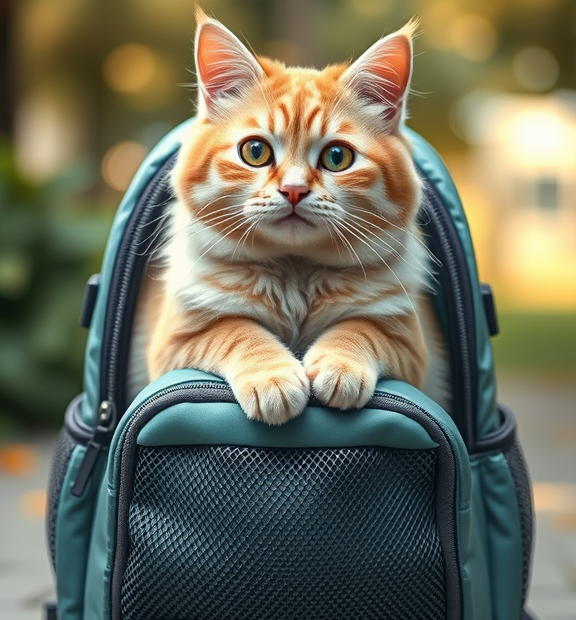 Pecute Cat Carrier Backpacks, Expandable Cat Backpack with Breathable Mesh, Pet Carrier Backpa