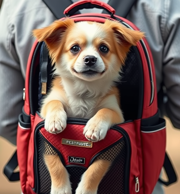 Pecute Pet Carrier Backpack, Dog Carrier Backpack, Expandable with Breathable Mesh for Small D