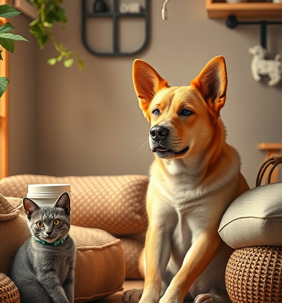Probiotics for Dogs & Cats – Vet Created Cat & Dog Probiotic Supplement Cozy Pet Corner Scene