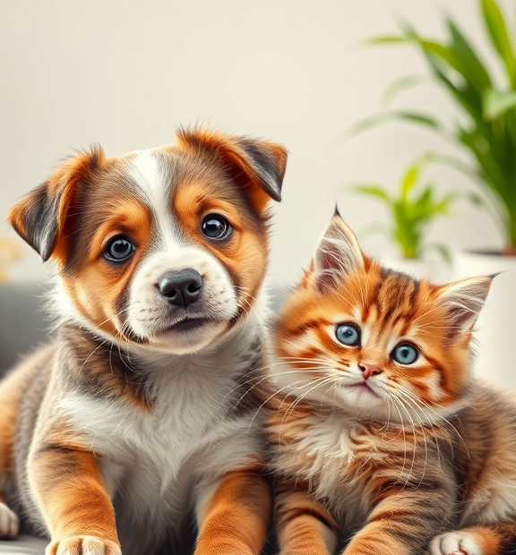 Probiotics for Dogs & Cats – Vet Created Cat & Dog Probiotic Supplement Puppy & Kitten Lifestyle Shot