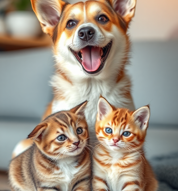 Probiotics for Dogs & Cats – Vet Created Cat & Dog Probiotic Supplement Puppy & Kitten Lifestyle Shot