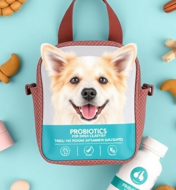 Probiotics for Dogs & Cats – Vet Created Cat & Dog Probiotic Supplement Travel-Ready Pet Bag Flatlay