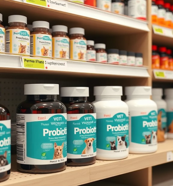 Probiotics for Dogs & Cats – Vet Created Cat & Dog Probiotic Supplement Wellness Shelf Display