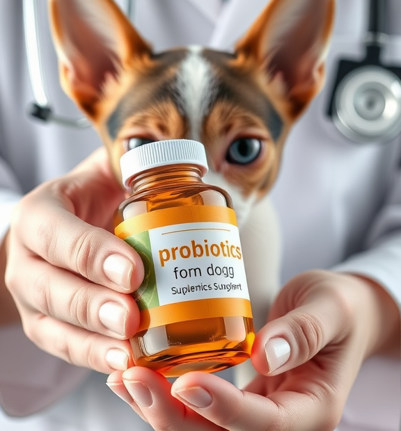 Probiotics for Dogs & Cats – Vet Created Cat & Dog Probiotic Supplement with Veterinarian Hands