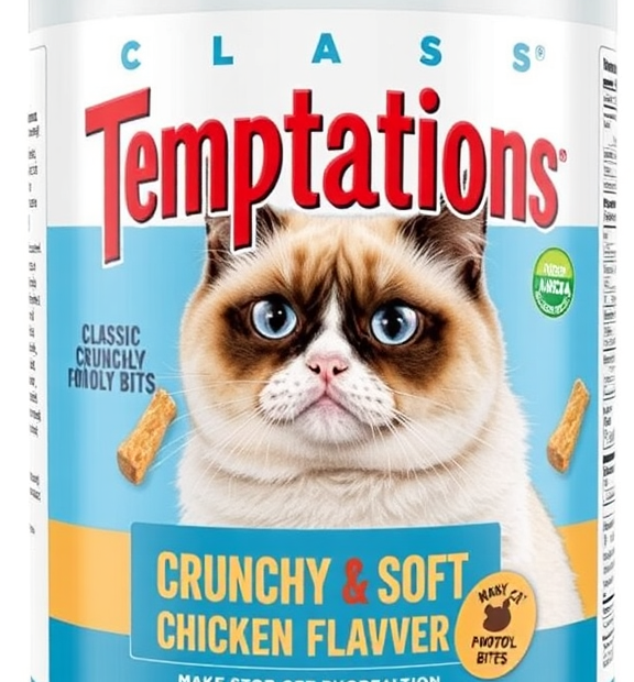 Temptations Classic Crunchy & Soft Cat Treats, Chicken Flavor 30oz Tub: Grumpy Cat Mood Bites