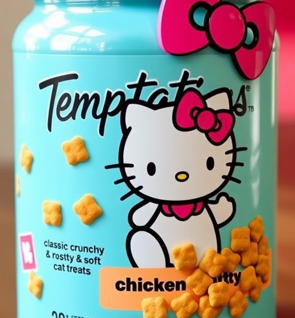 Temptations Classic Crunchy & Soft Cat Treats, Chicken Flavor 30oz Tub: Hello Kitty Jar Hack
