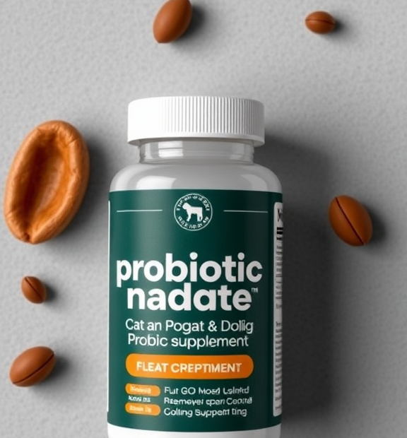where to buy Probiotics for Dogs & Cats – Vet Created Cat & Dog Probiotic Supplement Studio Bottle Flatlay