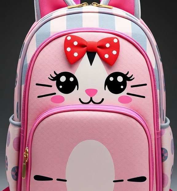 abshoo Cute Cat School Backpack For Girls Elementary Kindergarten Kids School Bag