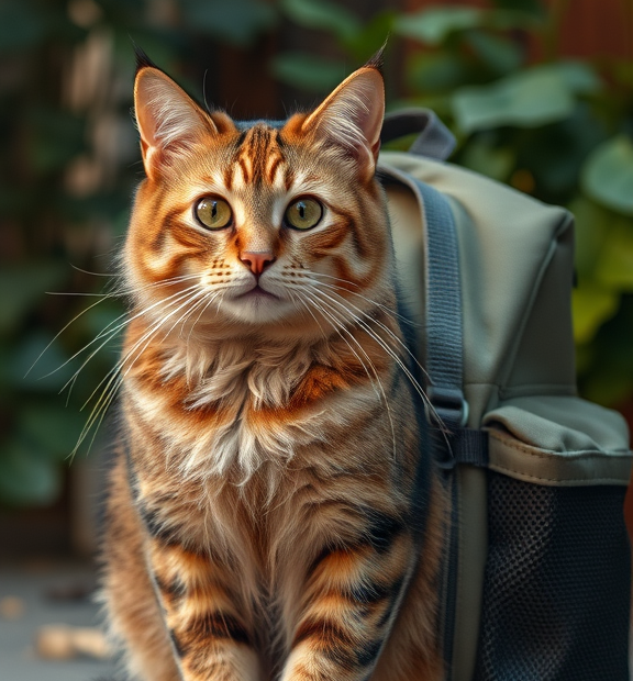 cat backpack carrier nearby