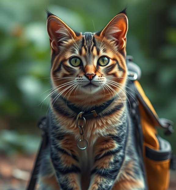 cat backpack nearby