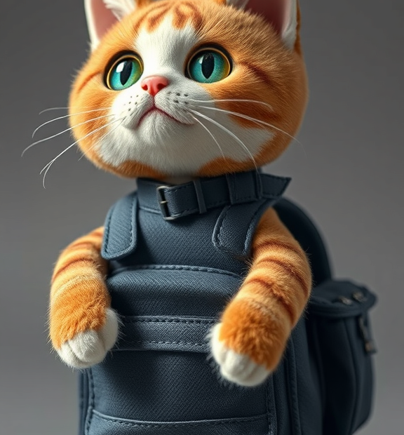 cat backpack plush