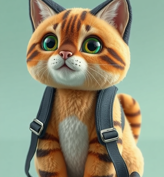 cat backpack plush