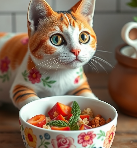 Cat Food Can Crafts: Floral-painted dishes refreshing every bowl