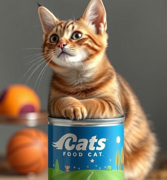 Cat Food Can Crafts: Sport-themed stands energizing active cats
