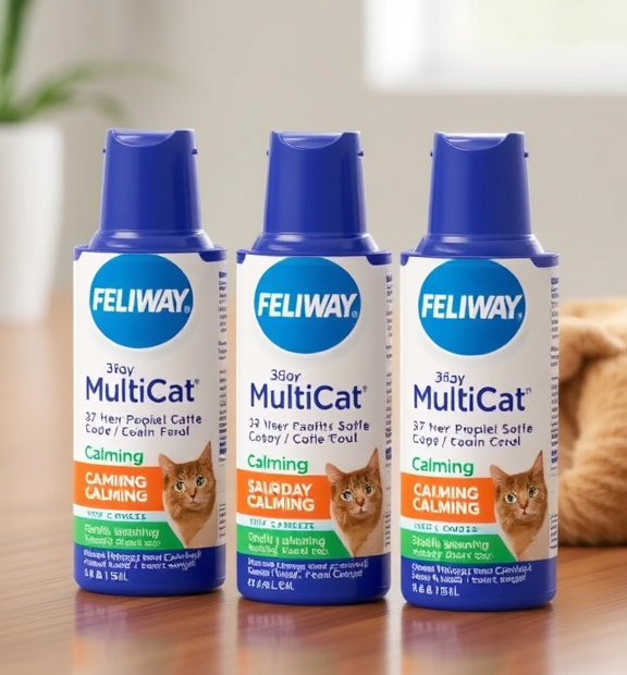 FELIWAY® MultiCat 3×30-Day Calming Refills, 48 ml each